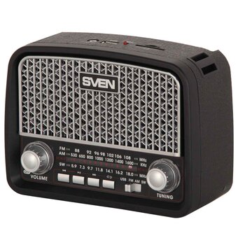  Радиоприёмник SVEN SRP-555 черный-серебро 