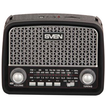  Радиоприёмник SVEN SRP-555 черный-серебро 