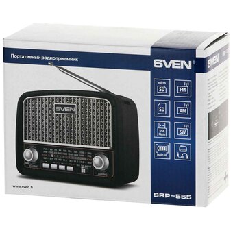  Радиоприёмник SVEN SRP-555 черный-серебро 