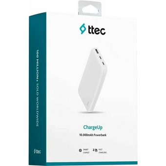  Внешний аккумулятор TTEC 2BB204B1 ChargeUp 10000mAh Powerbank White 