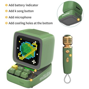  Портативная колонка Divoom Ditoo Mic зеленая 