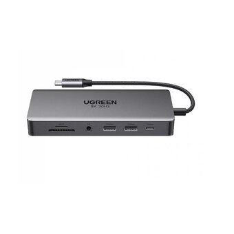 Док-станция UGREEN CM681 (15978) Revodok Pro 13-in-1 4K@60Hz & 2*HDMI & 1*DP with PD Adapter Gray 
