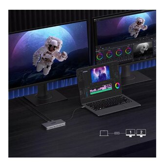  Док-станция UGREEN CM681 (15978) Revodok Pro 13-in-1 4K@60Hz & 2*HDMI & 1*DP with PD Adapter Gray 