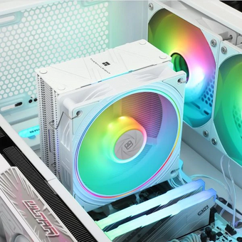  Кулер Thermalright Assassin Spirit 120 Evo White ARGB (TRAS120EVOAW) LGA115X/1200/1700/AM4/AM5 (120mm ARGB PWM Fan, 4 тепл. трубки 6мм) 
