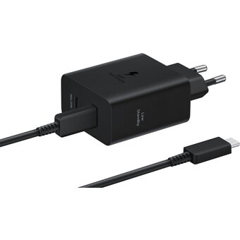  СЗУ SAMSUNG EP-T5020XBEGEU +кабель 50W 2xUSB-C Черный 
