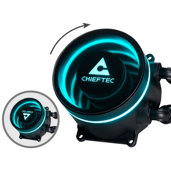  СВО Chieftec Iceberg 360 Dark CLC-360-BLK LGA1700/1200/115X/AM5/AM4 (TDP 350W, ARGB Pump, PWM, Triple Fan 120mm) 