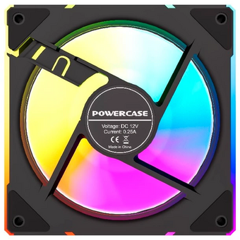  Вентилятор Powercase (M61-12 ARGB) Black 120x120x25мм (PWM, 4pin PWM (M+F)+ 3pin ARGB (M+F), 600-1500 об/мин) Bulk 