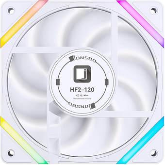  Вентилятор JONSBO HF2-120WR 120х120х25мм Reverse (PWM, ARGB LED, 800-2200об/мин, белый) Retail 