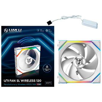  Вентилятор Lian Li UNI Fan SL Wireless 120 (G99.12SL1W1W.R0) / 12SL1W1W White / 120x124,5x28мм (PWM, ARGB, 2000 об/мин (Max.), 28.5dBa) 