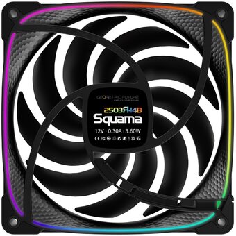  Вентилятор Geometric Future Squama 2503RB-14 Reverse Black (1F2503R114000) / 140mm, PWM, 2100 RPM, 71.80 CFM, 34.0 dBA, 5V ARGB 