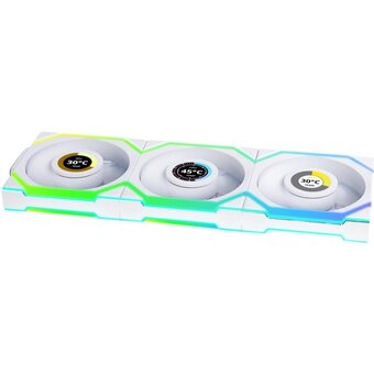  Комплект вентиляторов (3шт.) Lian Li UNI Fan SL Wireless LCD 120 (G99.12SLLCD1W3W.R0)/12SLLCD1W3W White/120x124,5x28мм (1.6” LCD,PWM,ARGB,1900 об/мин) 
