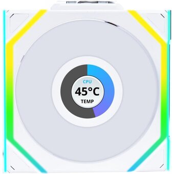  Комплект вентиляторов (3шт.) Lian Li UNI Fan SL Wireless LCD 120 (G99.12SLLCD1W3W.R0)/12SLLCD1W3W White/120x124,5x28мм (1.6” LCD,PWM,ARGB,1900 об/мин) 