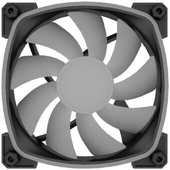  Вентилятор Powercase (M55MR-12 ARGB) Black 120x120x25мм (PWM, 4pin PWM (M+F)+ 3pin ARGB (M+F), 600-1500 об/мин) Bulk 
