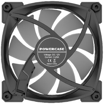  Вентилятор Powercase (M55MR-12 ARGB) Black 120x120x25мм (PWM, 4pin PWM (M+F)+ 3pin ARGB (M+F), 600-1500 об/мин) Bulk 