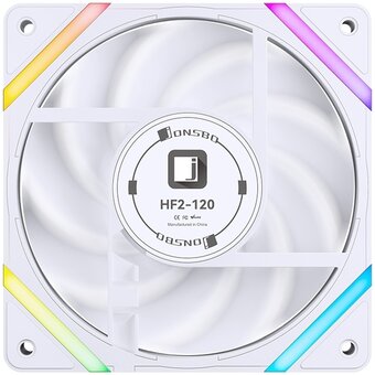  Вентилятор JONSBO HF2-120W 120х120х25мм (PWM, ARGB LED, 800-2200об/мин, белый) Retail 