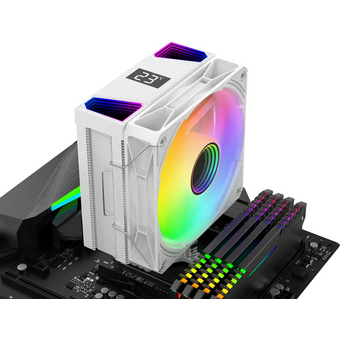  Кулер Bloody BD-AC220-ARGB1 ARGB (BD-AC220-ARGB1-WH) Soc-AM5/AM4/1200/1700/1851 белый 4-pin 14-26dB Al+Cu LCD 220W 596gr Ret 