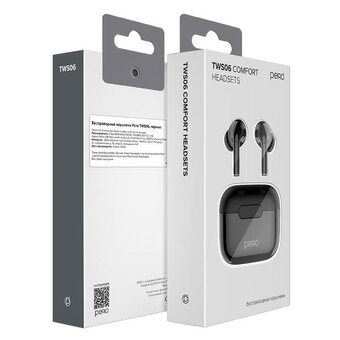  Наушники PERO TWS06 Comfort (PTWS06B) Black 