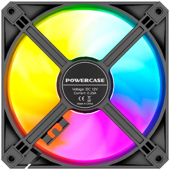  Вентилятор Powercase (M56-12 ARGB) Black 120x120x25мм (PWM, 4pin PWM (M+F)+ 3pin ARGB (M+F), 700-1500 об/мин) Bulk 