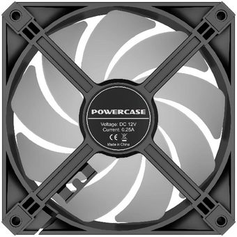  Вентилятор Powercase (M56-12 ARGB) Black 120x120x25мм (PWM, 4pin PWM (M+F)+ 3pin ARGB (M+F), 700-1500 об/мин) Bulk 