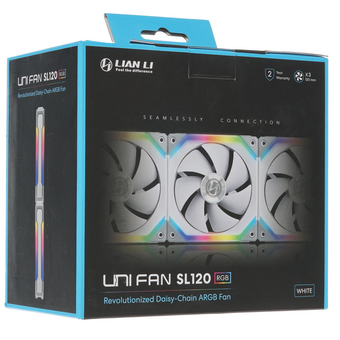  Комплект вентиляторов (3шт.) Lian Li UNI Fan SL120 White (G99.12UF3W.R0)/UF-SL120-3W/ 120x120x25мм (PWM, ARGB, 800-1900 об/мин, 31dBa) 
