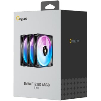  Вентилятор Ocypus Delta F12 BK ARGB 3 IN 1 (Delta-F12-BK3AM00X-GL) 