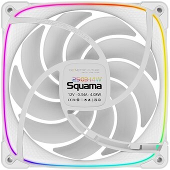  Комплект вентиляторов (3 шт.) Geometric Future Squama 2503W-14 Triple Pack (1F2503W314000) / 140mm, PWM, 2400 RPM, 91.15 CFM, 34.0 dBA, 5V ARGB, White 