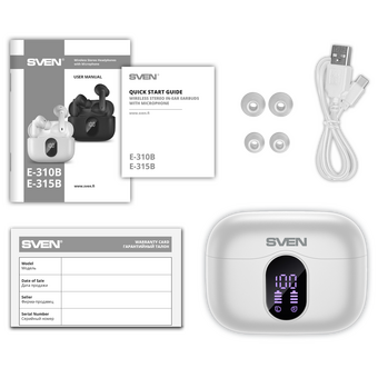  Наушники bluetooth TWS SVEN E-310B белый 