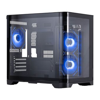  Корпус 1STPLAYER Uview UV5 ARGB Black (UV5-BK-2FC7R-1FC7) / mATX / 3x120mm ARGB fans 