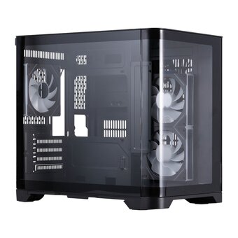  Корпус 1STPLAYER Uview UV5 ARGB Black (UV5-BK-2FC7R-1FC7) / mATX / 3x120mm ARGB fans 