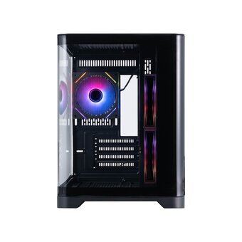  Корпус 1STPLAYER Uview UV5 ARGB Black (UV5-BK-2FC7R-1FC7) / mATX / 3x120mm ARGB fans 