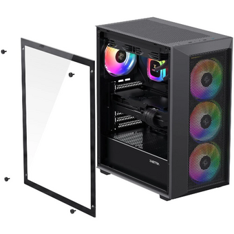  Корпус XASTRA A406 4ARGB Black (A406-4FC12A) ATX/Mesh tempered glass 4x120mm ARGB PWM fans 