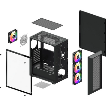  Корпус XASTRA A406 4ARGB Black (A406-4FC12A) ATX/Mesh tempered glass 4x120mm ARGB PWM fans 