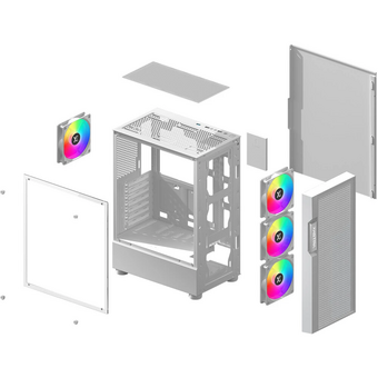  Корпус XASTRA A302 4FRGB White (A302-WH-FC120FRGB-4F-GL) ATX/Mesh/ tempered glass / 4x120mm FC120-FRGB fans 