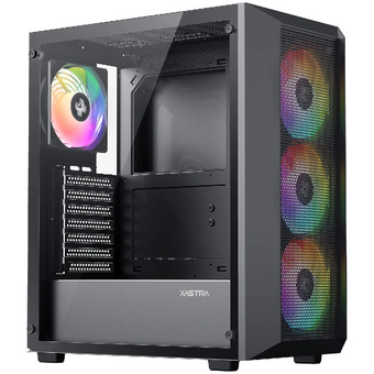  Корпус XASTRA A406 4ARGB Black (A406-4FC12A) ATX/Mesh tempered glass 4x120mm ARGB PWM fans 