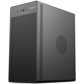  Корпус CBR V285 (PCC-MATX-V285-WPSU) mATX Minitower , без БП, 1*USB 3.0 Type-C, 1*USB 3.0, 1*USB 2.0, HD Audio+Mic, кабель питания 1.2м, Black 