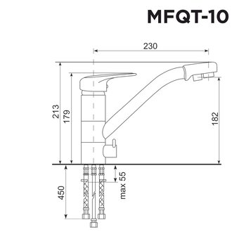  Кухонный смеситель MAUNFELD MFQT-10LGR светло-серый 