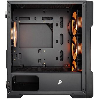  Корпус 1STPLAYER Trilobite T3-G ARGB Black (T3-G-BK-4F7) / mATX / 4x120mm ARGB fans 