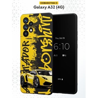  Силиконовый чехол DesignOnCase для Galaxy A32 (Галакси А32), Lamborghini Huracan 
