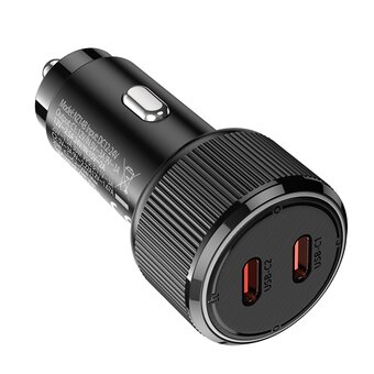  Адаптер Автомобильный Hoco NZ14B Guerrero PD50W (2*Type-C) (black) (229388) 