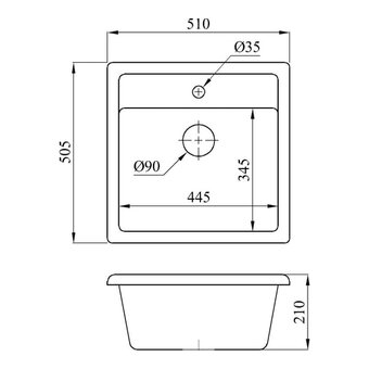  Кухонная мойка AV Engineering Star (AV505515SBKA) черный 
