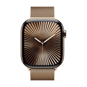  Smart-часы Apple Watch Series 10 A3003 (MWYY3ZP/A) 46мм, 2.1", сияющая звезда/золотой титан 