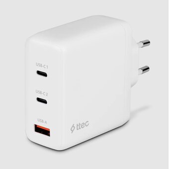  СЗУ TTEC 2SCG04B SmartCharger Trio GAN 120W PD Travel Charger 2 USB-C+USB-A White 