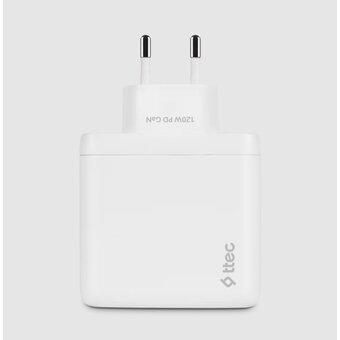  СЗУ TTEC 2SCG04B SmartCharger Trio GAN 120W PD Travel Charger 2 USB-C+USB-A White 