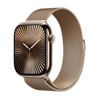  Smart-часы Apple Watch Series 10 A3003 (MWYY3ZP/A) 46мм, 2.1", сияющая звезда/золотой титан 
