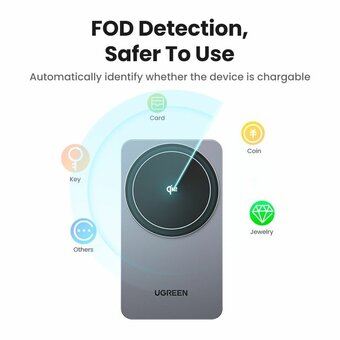  Беспроводное ЗУ UGREEN W706 (45023) 2-in-1 Wireless Charger Qi2 for Iphone 15W &AirPods Gray 