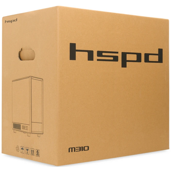  Корпус HSPD M310 (M310-TGBK-ARGB), без БП, Mesh Mini-tower, Black, TG, 0.4 SPCC, 3x120mm ARGB mATX, mITX 180/280/160mm 1x2.5", 4xPCI 2xUSB-A 
