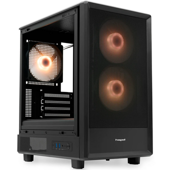  Корпус HSPD M310 (M310-TGBK-ARGB), без БП, Mesh Mini-tower, Black, TG, 0.4 SPCC, 3x120mm ARGB mATX, mITX 180/280/160mm 1x2.5", 4xPCI 2xUSB-A 
