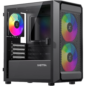  Корпус XASTRA A303M 3ARGB Black (A303M-2FC14A-1FC12A-D) mATX/Mesh tempered glass 2x140mm + 1x120mm ARGB PWM fans Door 