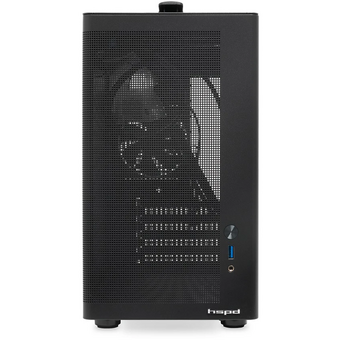  Корпус HSPD M210 (M210-MBK), без БП, Mesh Mid Tower, Black, 0.7 SPCC, 1x90mm mATX, mITX 140/280/150mm 1x2.5", 4xPCI 1xUSB-A 3.0 302x168x350mm 
