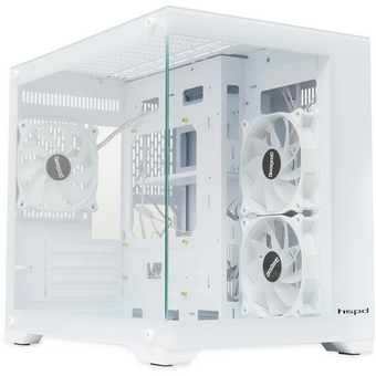  Корпус HSPD F330 (F330-TGWH-ARGB), без БП, Panoramic Mini-tower, White, TG, 0.5 SPCC, 3x120mm ARGB mATX, mITX 160/400/200mm 1x2.5", 2x3.5", 4x 
